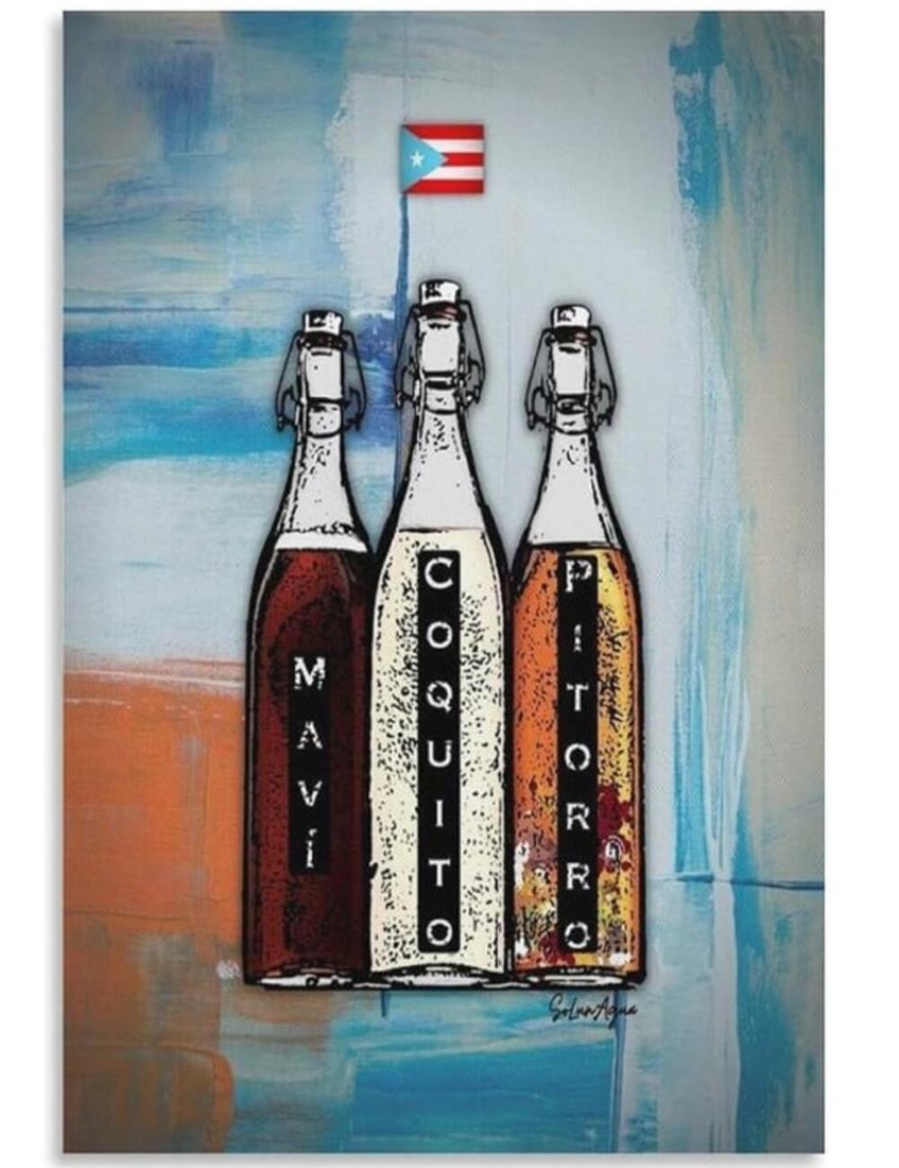 Mavi, Coquito, Pitorro Puerto Rico Traditional Drink Poster, Unframed Wall Decor